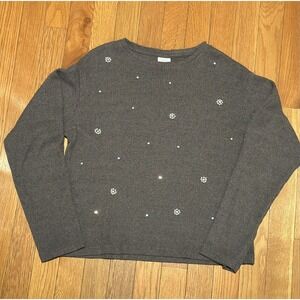 Zara Girls Winter Collection Ribbed Texture Top Size 13-14, Pearls & Rhinestones